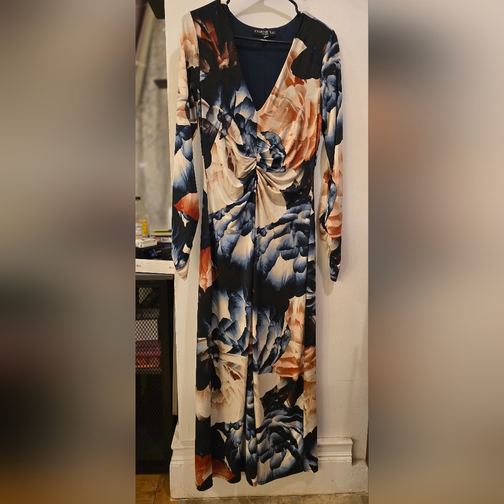 Elegant Floral Long Sleeve Dress